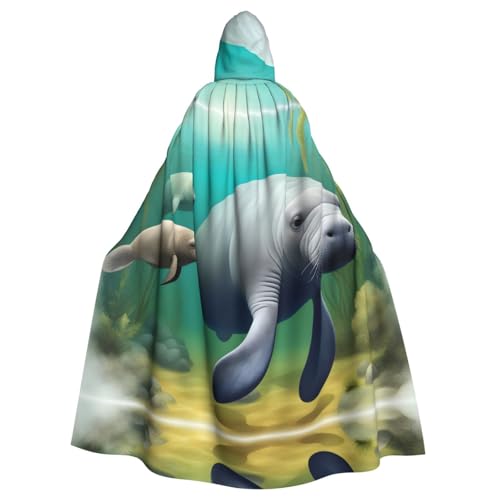 WHJSSF Umhang mit Kapuze und Seekuh, Tierdruck, Halloween, Erwachsene, super groß, ohne Reißverschluss WHJSSF Umhang mit Kapuze und Seekuh, Tierdruck, Halloween, Erwachsene, super groß, ohne Reißverschluss von WHJSSF