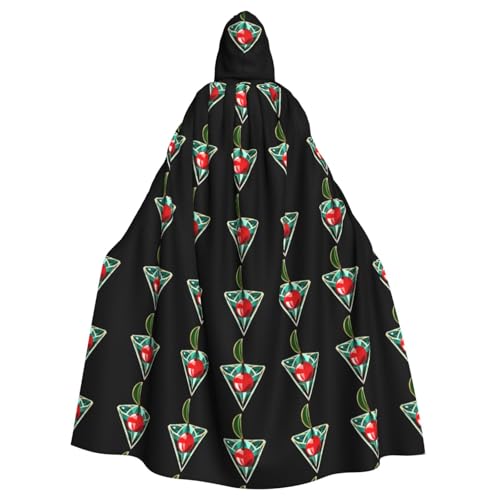 WHJSSF Umhang mit Kapuze und farbigen Diamanten, Kirschdruck, für Erwachsene, für Rollenspiele, Bühnenkostüme, Partys, pflegeleicht von WHJSSF