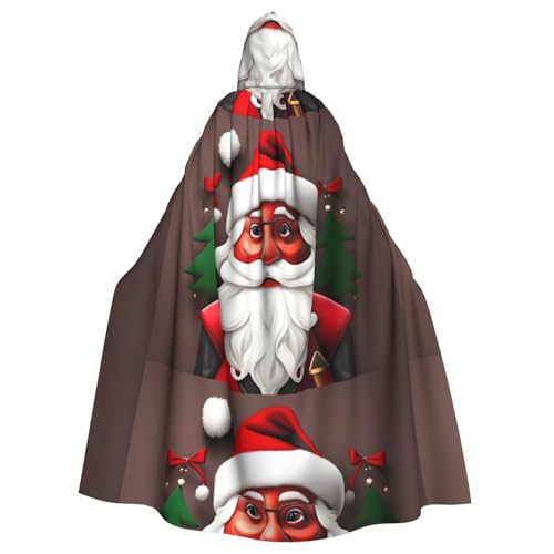 WHJSSF Weihnachtsmann-Zwerg-Druck, Halloween, Erwachsenen-Kapuzenumhang – super großer Kapuzenumhang ohne Reißverschluss von WHJSSF