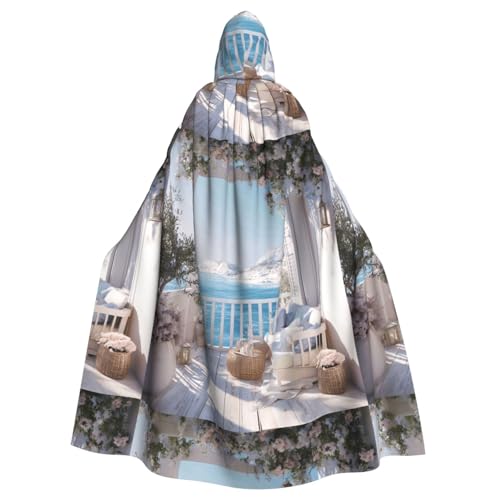 WHJSSF Wunderschöner Umhang mit Kapuze für Erwachsene, Motiv: Küstenbalkondruck, Halloween, Kapuzenumhang, ohne Reißverschluss WHJSSF Wunderschöner Umhang mit Kapuze für Erwachsene, Motiv: Küstenbalkondruck, Halloween, Kapuzenumhang, ohne Reißverschluss von WHJSSF