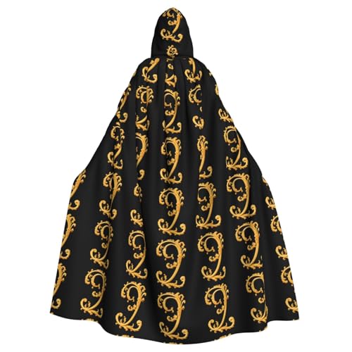 WHJSSF Wunderschöner Umhang mit goldfarbenen Figuren, Halloween-Umhang mit Kapuze für Erwachsene, super großer Kapuzenumhang ohne Reißverschluss WHJSSF Wunderschöner Umhang mit goldfarbenen Figuren, Halloween-Umhang mit Kapuze für Erwachsene, super großer Kapuzenumhang ohne Reißverschluss von WHJSSF