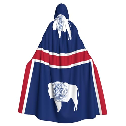 WHJSSF Wyoming State Flag Prints Halloween Erwachsene Kapuzenumhang Umhang für Rollenspiele, Bühnenkostüme, Partys, pflegeleicht WHJSSF Wyoming State Flag Prints Halloween Erwachsene Kapuzenumhang Umhang für Rollenspiele, Bühnenkostüme, Partys, pflegeleicht von WHJSSF