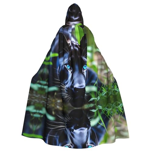 WHJWXC Panther mit blauen Augen bedruckter Aldult Cosplay Halloween Poncho Umhang für Damen und Herren, Weihnachten – Kapuzen-Design WHJWXC Panther mit blauen Augen bedruckter Aldult Cosplay Halloween Poncho Umhang für Damen und Herren, Weihnachten – Kapuzen-Design von WHJWXC