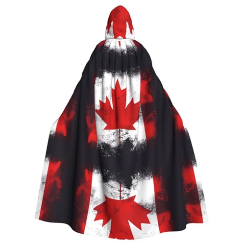WHJWXC Poncho für Damen und Herren, Motiv: kanadische Flagge, Aldult, Cosplay, Halloween, mit Kapuze WHJWXC Poncho für Damen und Herren, Motiv: kanadische Flagge, Aldult, Cosplay, Halloween, mit Kapuze von WHJWXC