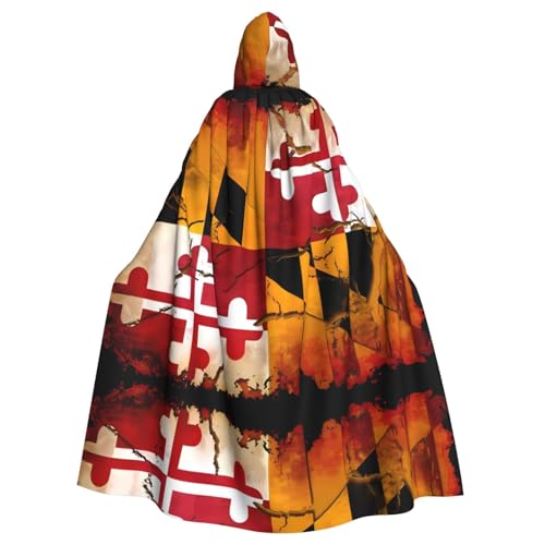 WHJWXC Vintage Holz Maryland Flagge gedruckt Aldult Cosplay Halloween Poncho Umhang für Damen und Herren, Weihnachten - Kapuzen-Design WHJWXC Vintage Holz Maryland Flagge gedruckt Aldult Cosplay Halloween Poncho Umhang für Damen und Herren, Weihnachten - Kapuzen-Design von WHJWXC