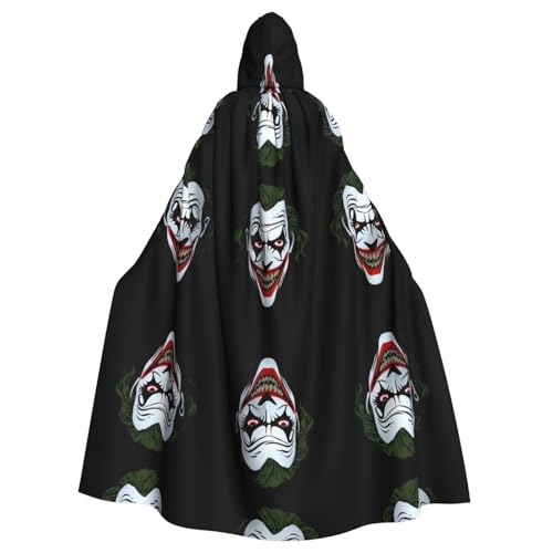 WHJWZY Der Clown unter der Maske, bedruckter Halloween-Kapuzenumhang für Männer und Frauen, für Partys, Abschlussbälle WHJWZY Der Clown unter der Maske, bedruckter Halloween-Kapuzenumhang für Männer und Frauen, für Partys, Abschlussbälle von WHJWZY