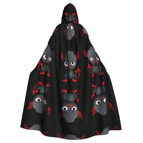 WHJWZY Der kleine Teufel-Druck Aldult Halloween Kapuzenumhang für Männer und Frauen, für Partys, Abschlussbälle WHJWZY Der kleine Teufel-Druck Aldult Halloween Kapuzenumhang für Männer und Frauen, für Partys, Abschlussbälle von WHJWZY