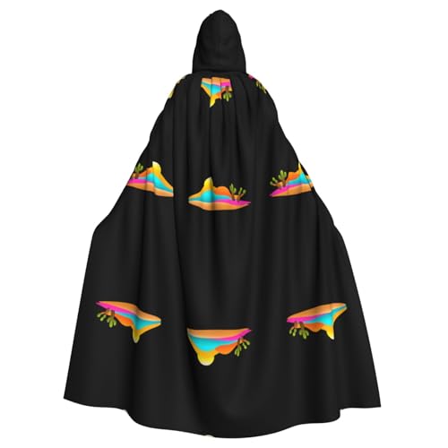WHJWZY Farbenfroher Hügel-Druck, Aldult Halloween-Kapuzenumhang für Männer und Frauen, für Partys, Abschlussbälle WHJWZY Farbenfroher Hügel-Druck, Aldult Halloween-Kapuzenumhang für Männer und Frauen, für Partys, Abschlussbälle von WHJWZY