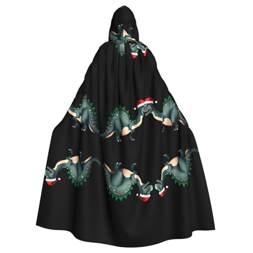 WHJWZY Farbenfroher Weihnachtsumhang mit Dinosaurier-Druck, Aldult, Halloween-Kapuzenumhang für Männer und Frauen, für Partys, Abschlussbälle WHJWZY Farbenfroher Weihnachtsumhang mit Dinosaurier-Druck, Aldult, Halloween-Kapuzenumhang für Männer und Frauen, für Partys, Abschlussbälle von WHJWZY