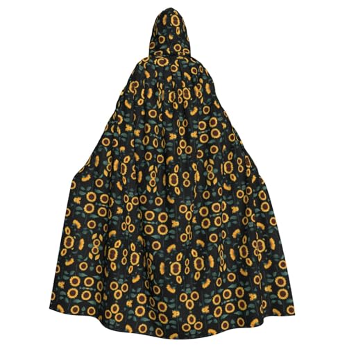 WHJWZY Goldener Sonnenblumen-Druck, Aldult Halloween-Kapuzenumhang für Männer und Frauen, für Partys, Abschlussbälle WHJWZY Goldener Sonnenblumen-Druck, Aldult Halloween-Kapuzenumhang für Männer und Frauen, für Partys, Abschlussbälle von WHJWZY