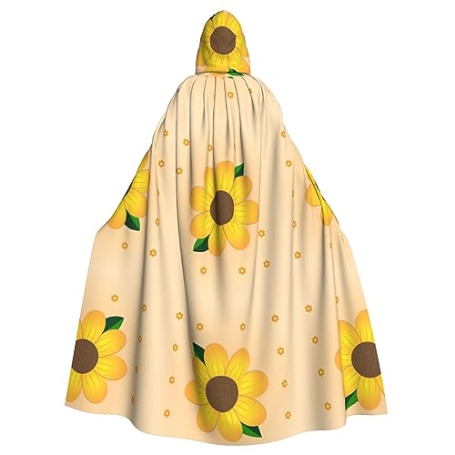 WHJWZY Goldener Sonnenblumen-Umhang mit Kapuze für Damen und Herren, für Partys, Abschlussbälle von WHJWZY