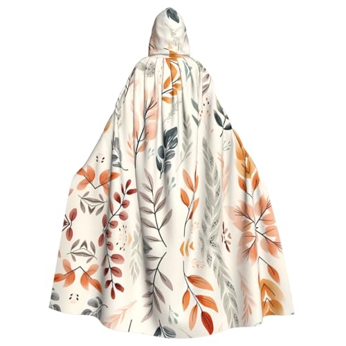 WHJWZY Halloween-Kapuzenumhang mit Blattdruck für Damen und Herren, für Partys, Abschlussbälle WHJWZY Halloween-Kapuzenumhang mit Blattdruck für Damen und Herren, für Partys, Abschlussbälle von WHJWZY