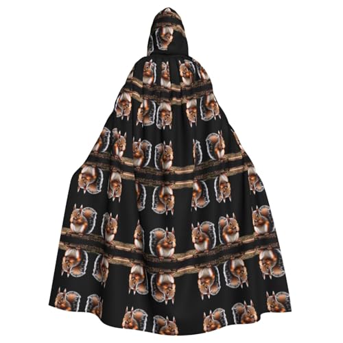 WHJWZY Halloween-Kapuzenumhang mit Eichhörnchen-Motiv, für Damen und Herren, für Partys, Abschlussbälle von WHJWZY