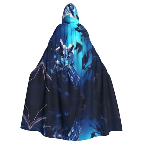 WHJWZY Halloween-Kapuzenumhang mit Eule im Mondschein-Druck, für Damen und Herren, für Partys, Abschlussbälle WHJWZY Halloween-Kapuzenumhang mit Eule im Mondschein-Druck, für Damen und Herren, für Partys, Abschlussbälle von WHJWZY