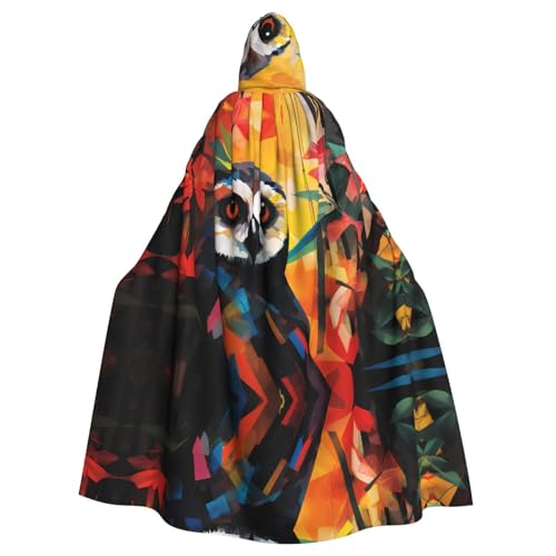 WHJWZY Halloween-Kapuzenumhang mit Eulen-Graffiti-Druck, für Damen und Herren, für Partys, Abschlussbälle WHJWZY Halloween-Kapuzenumhang mit Eulen-Graffiti-Druck, für Damen und Herren, für Partys, Abschlussbälle von WHJWZY
