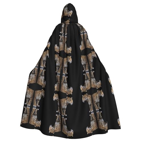WHJWZY Halloween-Kapuzenumhang mit Jaguar-Streifen-Druck, für Damen und Herren, für Partys, Abschlussbälle WHJWZY Halloween-Kapuzenumhang mit Jaguar-Streifen-Druck, für Damen und Herren, für Partys, Abschlussbälle von WHJWZY