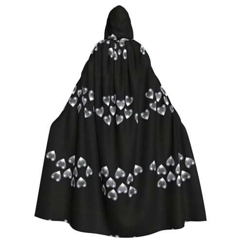WHJWZY Halloween-Kapuzenumhang mit Kristallherz-Aufdruck, für Damen und Herren, für Partys, Abschlussbälle WHJWZY Halloween-Kapuzenumhang mit Kristallherz-Aufdruck, für Damen und Herren, für Partys, Abschlussbälle von WHJWZY