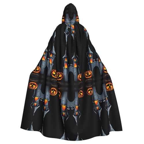 WHJWZY Halloween-Kapuzenumhang mit Kürbis-Schloss, bedruckt, für Damen und Herren, für Partys, Abschlussbälle WHJWZY Halloween-Kapuzenumhang mit Kürbis-Schloss, bedruckt, für Damen und Herren, für Partys, Abschlussbälle von WHJWZY