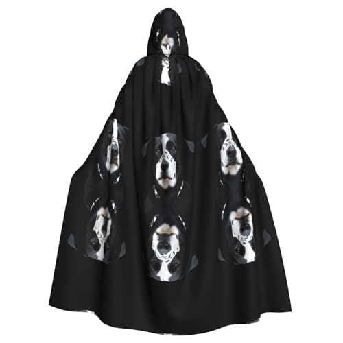 WHJWZY Halloween-Kapuzenumhang mit Taschenohren und gepunktetem Hundemuster, für Damen und Herren, für Partys, Abschlussbälle WHJWZY Halloween-Kapuzenumhang mit Taschenohren und gepunktetem Hundemuster, für Damen und Herren, für Partys, Abschlussbälle von WHJWZY