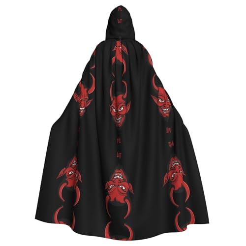 WHJWZY Halloween-Kapuzenumhang mit Teufelshorn bedruckt für Damen und Herren, für Partys, Abschlussbälle WHJWZY Halloween-Kapuzenumhang mit Teufelshorn bedruckt für Damen und Herren, für Partys, Abschlussbälle von WHJWZY