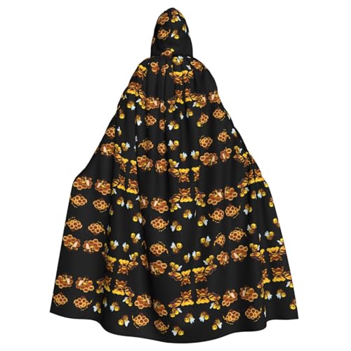 WHJWZY Halloween-Kapuzenumhang mit Wabenmuster für Damen und Herren, für Partys, Abschlussbälle von WHJWZY