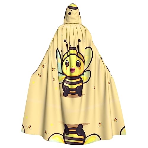 WHJWZY Halloween-Kapuzenumhang mit gelbem Bienen-Druck, für Damen und Herren, für Partys, Abschlussbälle WHJWZY Halloween-Kapuzenumhang mit gelbem Bienen-Druck, für Damen und Herren, für Partys, Abschlussbälle von WHJWZY