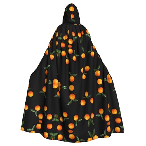 WHJWZY Halloween-Kapuzenumhang mit gelbem Orangen-Druck, für Damen und Herren, für Partys, Abschlussbälle WHJWZY Halloween-Kapuzenumhang mit gelbem Orangen-Druck, für Damen und Herren, für Partys, Abschlussbälle von WHJWZY