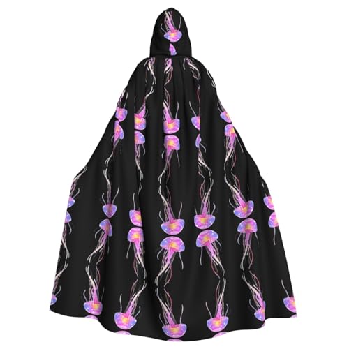 WHJWZY Halloween-Kapuzenumhang mit leuchtendem Quallen-Druck, für Damen und Herren, für Partys, Abschlussbälle WHJWZY Halloween-Kapuzenumhang mit leuchtendem Quallen-Druck, für Damen und Herren, für Partys, Abschlussbälle von WHJWZY