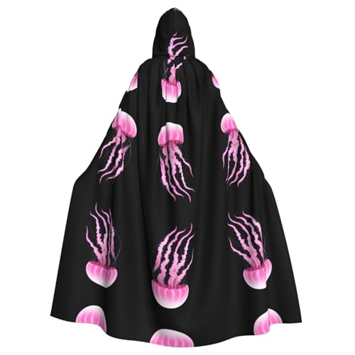 WHJWZY Halloween-Kapuzenumhang mit rosa Quallen-Druck, für Damen und Herren, für Partys, Abschlussbälle WHJWZY Halloween-Kapuzenumhang mit rosa Quallen-Druck, für Damen und Herren, für Partys, Abschlussbälle von WHJWZY
