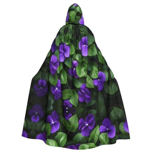 WHJWZY Halloween-Kapuzenumhang mit violettem Blumenmuster, für Damen und Herren, für Partys, Abschlussbälle WHJWZY Halloween-Kapuzenumhang mit violettem Blumenmuster, für Damen und Herren, für Partys, Abschlussbälle von WHJWZY