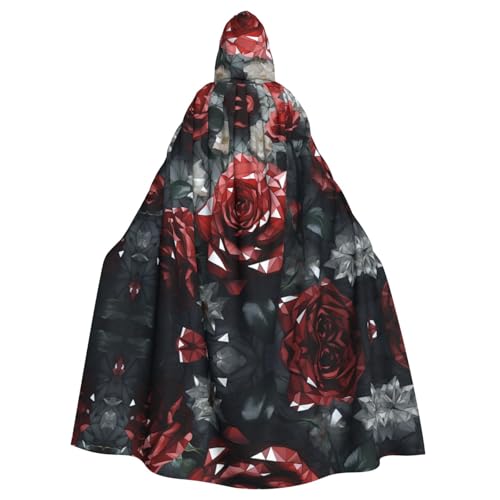 WHJWZY Halloween-Umhang mit Glasrose, bedruckt, für Damen und Herren, für Partys, Abschlussbälle WHJWZY Halloween-Umhang mit Glasrose, bedruckt, für Damen und Herren, für Partys, Abschlussbälle von WHJWZY