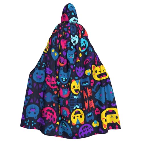 WHJWZY Happily bedruckter Halloween-Kapuzenumhang für Männer und Frauen, für Partys, Abschlussbälle WHJWZY Happily bedruckter Halloween-Kapuzenumhang für Männer und Frauen, für Partys, Abschlussbälle von WHJWZY