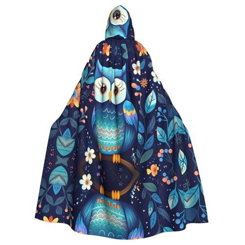 WHJWZY Kapuzenumhang mit Eulen-Druck, Aldult für Halloween, für Damen und Herren, für Partys, Abschlussbälle von WHJWZY
