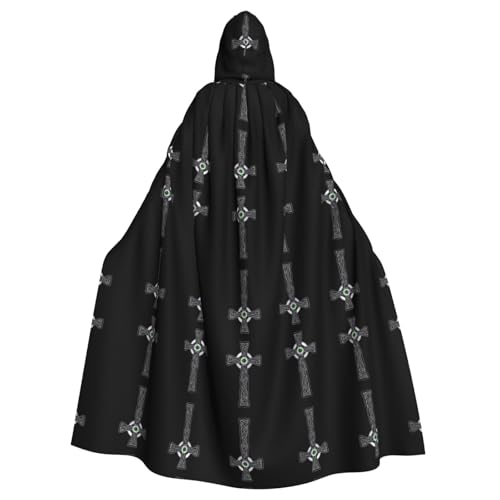 WHJWZY Kate Cross-Print-Aldult Halloween-Kapuzenumhang für Männer und Frauen, für Partys, Abschlussbälle von WHJWZY
