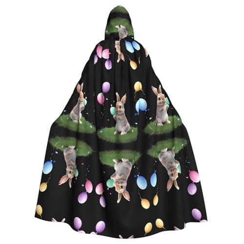 WHJWZY Kleiner Hasen-Umhang mit glücklichem Muster, Aldult, Halloween-Kapuzenumhang für Männer und Frauen, für Partys, Abschlussbälle WHJWZY Kleiner Hasen-Umhang mit glücklichem Muster, Aldult, Halloween-Kapuzenumhang für Männer und Frauen, für Partys, Abschlussbälle von WHJWZY