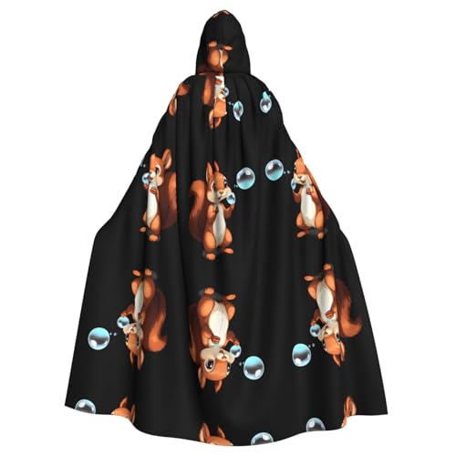 WHJWZY Kleines Eichhörnchen, das mit Blasen spielt, Halloween-Kapuzenumhang für Männer und Frauen, für Partys, Abschlussbälle WHJWZY Kleines Eichhörnchen, das mit Blasen spielt, Halloween-Kapuzenumhang für Männer und Frauen, für Partys, Abschlussbälle von WHJWZY