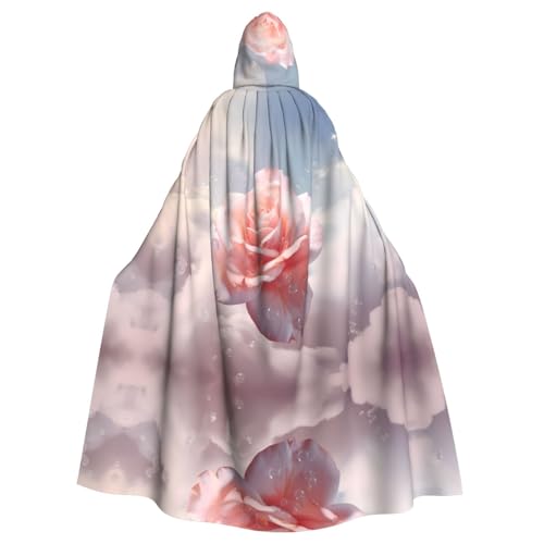 WHJWZY Magischer Rosen-Druck, Aldult Halloween-Kapuzenumhang für Männer und Frauen, für Partys, Abschlussbälle WHJWZY Magischer Rosen-Druck, Aldult Halloween-Kapuzenumhang für Männer und Frauen, für Partys, Abschlussbälle von WHJWZY