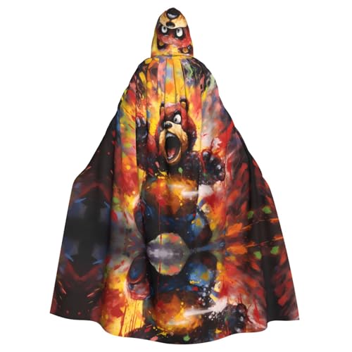 WHJWZY Ölgemalter Bären-Druck, Aldult Halloween-Kapuzenumhang für Männer und Frauen, für Partys, Abschlussbälle WHJWZY Ölgemalter Bären-Druck, Aldult Halloween-Kapuzenumhang für Männer und Frauen, für Partys, Abschlussbälle von WHJWZY