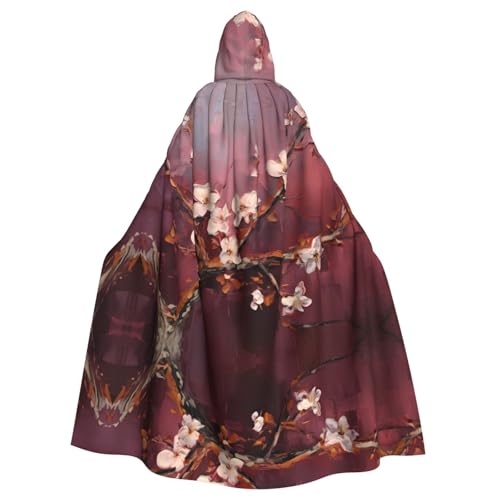 WHJWZY Rosa Aprikosenblüten Druck Aldult Halloween Kapuzenumhang für Damen und Herren für Partys und Abschlussbälle WHJWZY Rosa Aprikosenblüten Druck Aldult Halloween Kapuzenumhang für Damen und Herren für Partys und Abschlussbälle von WHJWZY