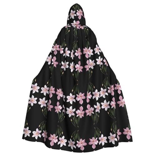 WHJWZY Rosa Lilienbild, Aldult Halloween-Kapuzenumhang für Männer und Frauen, für Partys, Abschlussbälle WHJWZY Rosa Lilienbild, Aldult Halloween-Kapuzenumhang für Männer und Frauen, für Partys, Abschlussbälle von WHJWZY