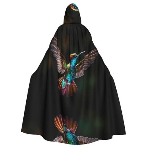 WHJWZY Schöner Halloween-Kapuzenumhang mit Kolibri-Druck für Damen und Herren, für Partys, Abschlussbälle WHJWZY Schöner Halloween-Kapuzenumhang mit Kolibri-Druck für Damen und Herren, für Partys, Abschlussbälle von WHJWZY
