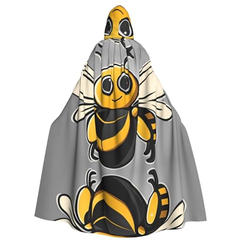 WHJWZY Süßer gelber Bienen-bedruckter Halloween-Kapuzenumhang für Männer und Frauen, für Partys, Abschlussbälle WHJWZY Süßer gelber Bienen-bedruckter Halloween-Kapuzenumhang für Männer und Frauen, für Partys, Abschlussbälle von WHJWZY