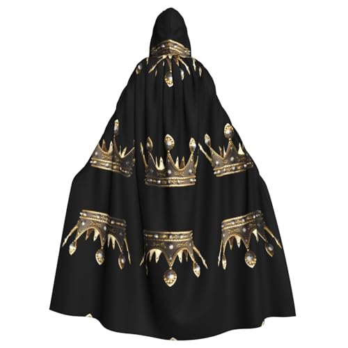 WHJWZY The King's Crown Printing Aldult Halloween Hooded Cloak for men and womenused for parties prom von WHJWZY