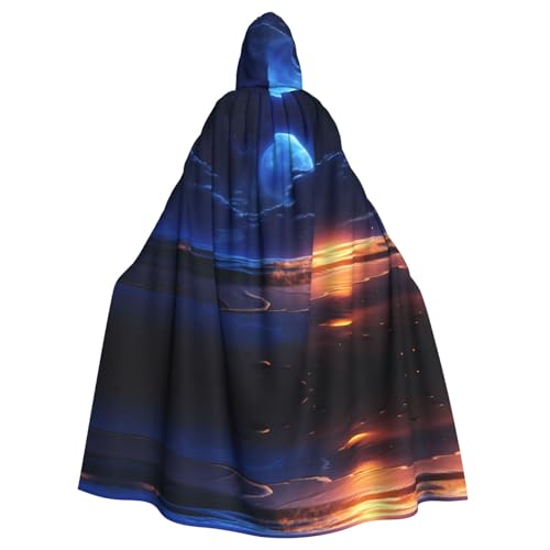 WHJWZY Umhang mit Kapuze für Damen und Herren, Motiv: Mondlicht am Meer, Aldult WHJWZY Umhang mit Kapuze für Damen und Herren, Motiv: Mondlicht am Meer, Aldult von WHJWZY