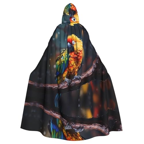WHJWZY Umhang mit Kapuze für Damen und Herren, koketten Papageienbild, Aldult WHJWZY Umhang mit Kapuze für Damen und Herren, koketten Papageienbild, Aldult von WHJWZY