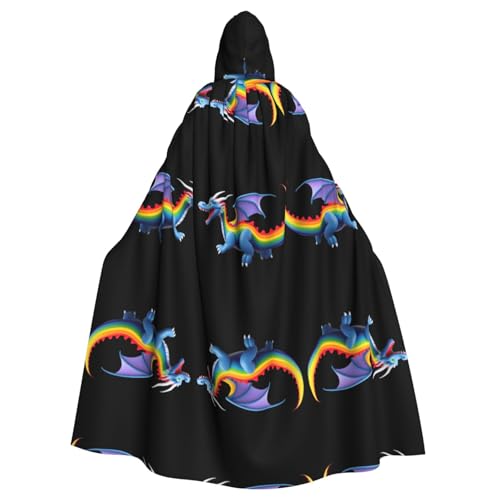 WHJWZY Umhang mit Kapuze und fliegendem Drachen-Druck, für Damen und Herren, für Partys, Bälle WHJWZY Umhang mit Kapuze und fliegendem Drachen-Druck, für Damen und Herren, für Partys, Bälle von WHJWZY