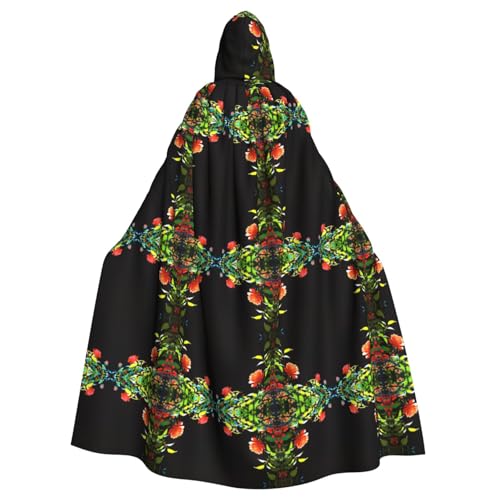 WHJWZY Umhang mit Pflanzenrosen, Aldult für Halloween, mit Kapuze, für Damen und Herren, für Partys, Abschlussbälle WHJWZY Umhang mit Pflanzenrosen, Aldult für Halloween, mit Kapuze, für Damen und Herren, für Partys, Abschlussbälle von WHJWZY