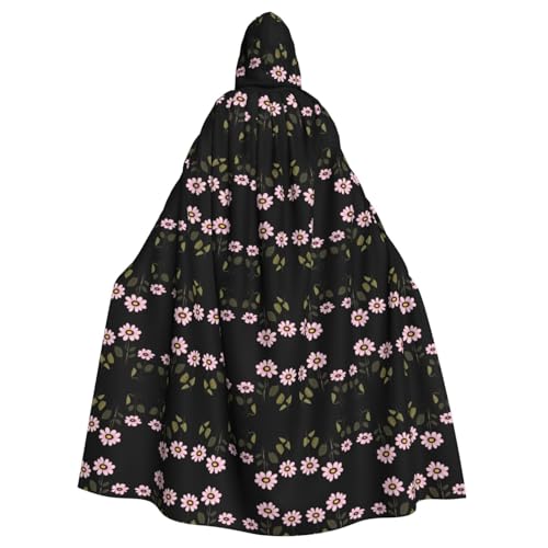 WHJWZY Umhang mit rosa Gänseblümchen, Halloween-Kapuzenumhang für Männer und Frauen, für Partys, Abschlussbälle WHJWZY Umhang mit rosa Gänseblümchen, Halloween-Kapuzenumhang für Männer und Frauen, für Partys, Abschlussbälle von WHJWZY