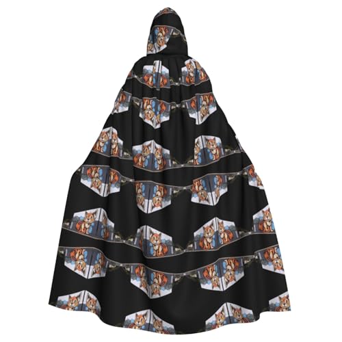 WHJWZY Wandgemälde mit Kätzchen-Motiv, Aldult, Halloween-Kapuzenumhang für Männer und Frauen, für Partys, Abschlussbälle WHJWZY Wandgemälde mit Kätzchen-Motiv, Aldult, Halloween-Kapuzenumhang für Männer und Frauen, für Partys, Abschlussbälle von WHJWZY