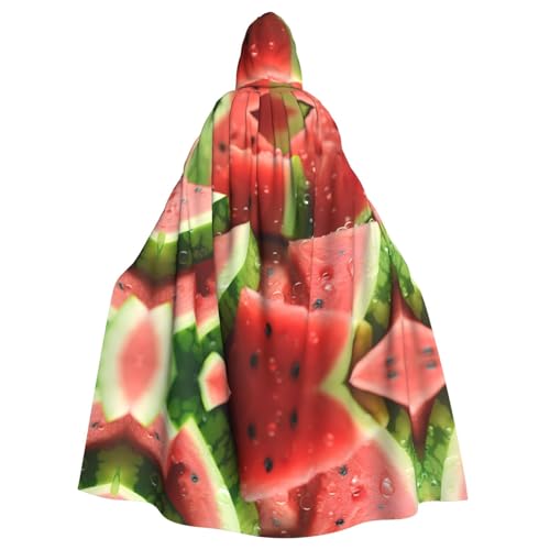 WHJWZY Wassermelone mit Tropfenmuster, Halloween-Kapuzenumhang für Männer und Frauen, für Partys, Abschlussbälle von WHJWZY